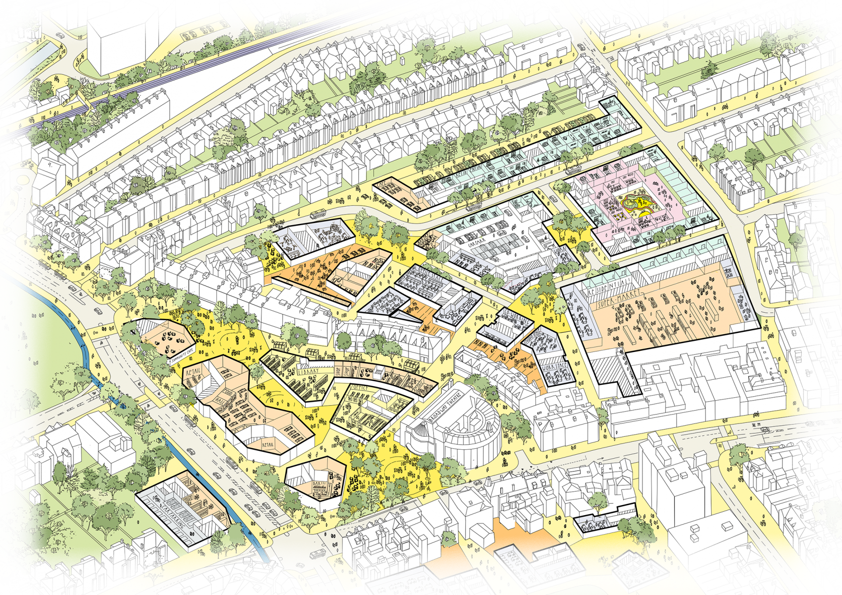 LR Catford Town Centre Axonometric Proposed Sliced EDIT